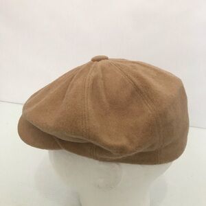 Vintage Quaker Marine Tan Newsboy Cap Size M